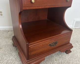 Lot (13) - Solid Cherry Nightstand  - Taylor Jamestown - 2 dovetail drawers 22"w 14.5d 25.5h.  