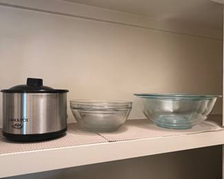 Small Crock Pot and glass bowls