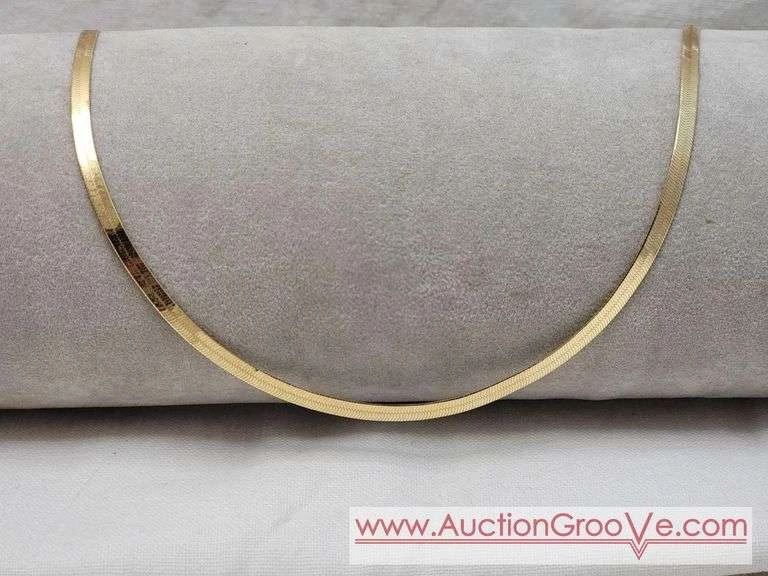1 18 14K Gold Herringbone Necklace