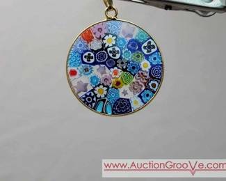 3 AMV Sterling Murano Milifior Glass Pendant