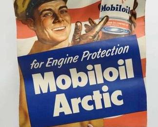1 RARE MOBILOIL ARCTIC Cardboard SignPoster