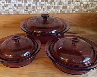 Corning Visions Cranberry cookware