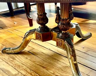 THIS COFFEE TABLE!  BRASS RIM AND LEGS!