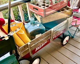 Radio Flyer wagon, coca-cola crates
