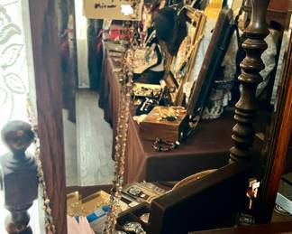 ANTIQUE BARLEY TWIST BEVELED VANITY MIRROR