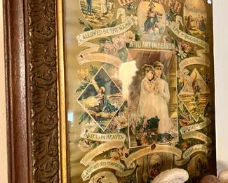ANTIQUE LORD'S PRAYER CHROMOLITHOGRAPH ART PRINT