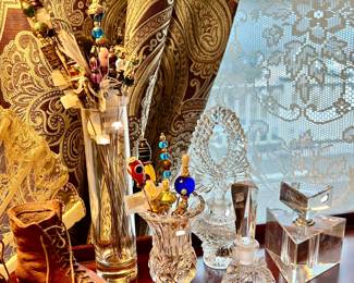 HAT PINS, PERFUME BOTTLES