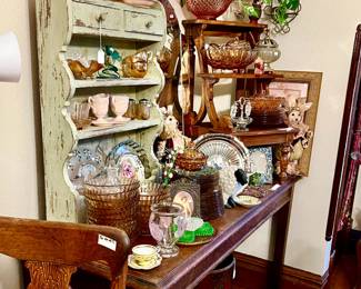 Pink depression glass
