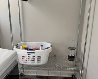 Metro Shelving on Wheels this one is a hanging rack with 2 shelves and one on top Buy It NOW $60