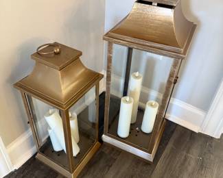 Set of 3 Lanterns in Brass, BUY IT NOW $60