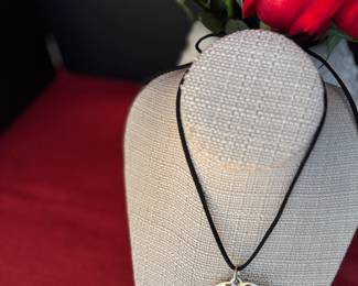 19. Yves St. Laurent LOVE Heart silver/blue necklace Bombe' $220