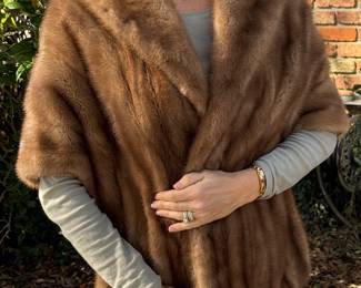 #67 - $180 Vintage Brown Mink Shawl