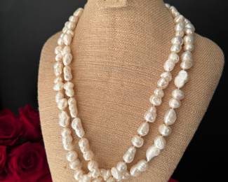 #131 - $90 - Baroque pearls long opera strand length