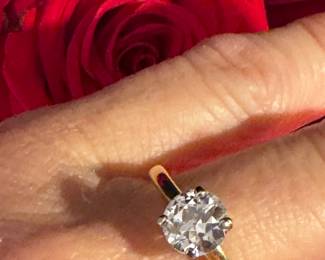 127 - 1 ct diamond on 14kt yellow gold band - Size 8 $2,000