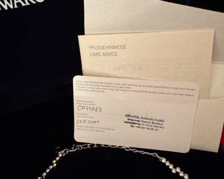 #133 -$125 -  Swarovski rhinestone necklace in box with certificate. 