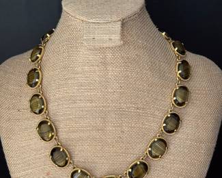#49 - $80 West Germany 1950's glass tiger eye olive stones 