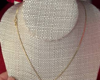 #78 - $115 - 14kt gold chain & pendant CZ - 3 gr. ttw. 