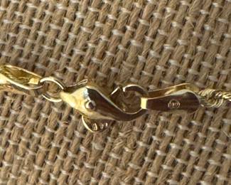 #112 - $475 - 18" rope chain 14kt white gold 5.8 gr. 