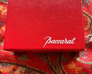 #144 - $130 - Baccarat Pendant Starfish orange glass in original box. 