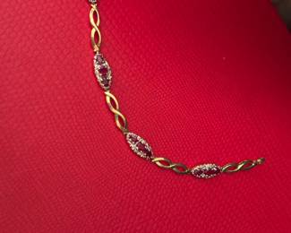 11. 10kt Ruby & Diamond Bracelet 5.5 grams 7.5" $400