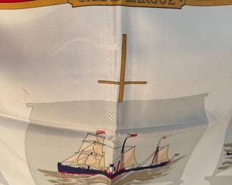 #86 - $450  - Vintage Hermes Scarf square 36" - 100% silk - Grand Largue - Marine - Very good condition