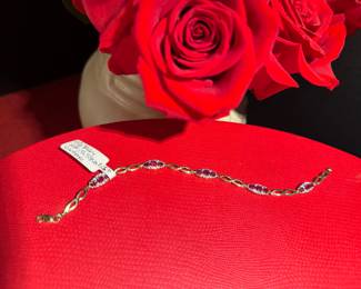 11. 10kt Ruby & Diamond Bracelet 5.5 grams 7.5" $400