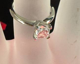 126- 1.54 diamond - princess cut on 14kt white gold setting - Size 7 1/4 - $2,200 