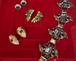 Vintage earrings and bracelets. Bracelet $48 