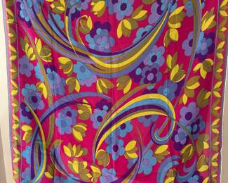 #129 - Vintage Pucci Italy silk scarf 1960's (approx 36") Very good condition. 