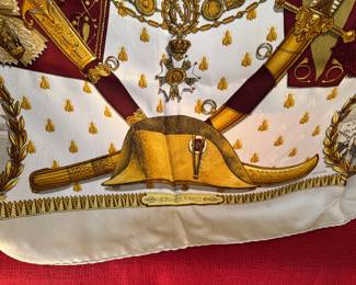 #77 - $350- Hermes Scarf 26" square Napoleon - vintage - very good condition - 100% silk. 