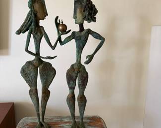 #23 - Adam & Eve, artist made Maria Louisa Campoy -(B.1945 Malaga, Spain) 2'wide x 63" tall. $1,600 