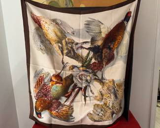 #139 - PRICE - Hermes scarf 36" - vintage -"the Pheasants"- 100% silk - very good condition. 