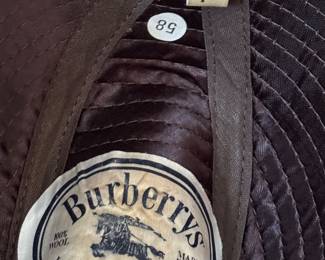 #61 - $90 - Burberry fedora hat size 7 1/8 - Nova checker pattern. 100% wool. 