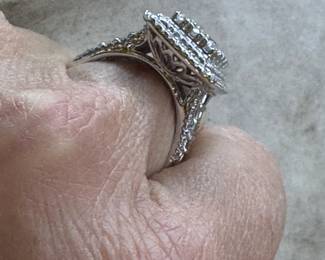 #148 - Diamong ring 3 ctw cluster ring on 10kt white gold. size 7 - $1800