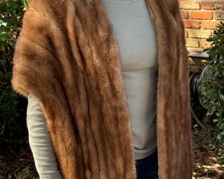 #70 - Vintage Brown Mink Shawl by Goudchaux's $180