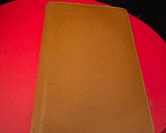 #142 - $270 Hermes agenda Globe Trotter leather - tan - yearly planner - Large model. 