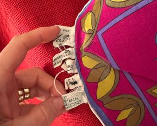 #129 - Vintage Pucci Italy silk scarf 1960's (approx 36") Very good condition. 