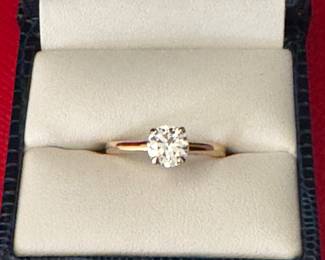 127 - 1 ct diamond on 14kt yellow gold band - Size 8 - $2,000