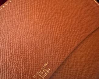 #142 - $270 Hermes agenda Globe Trotter leather - tan - yearly planner - Large model. 