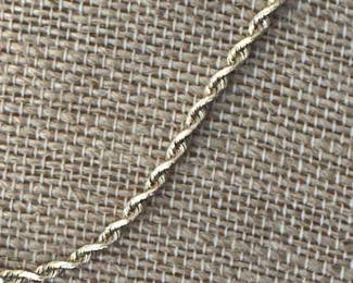 #112 - $475 - 18" rope chain 14kt white gold 5.8 gr. 