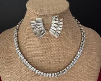 #51 - $100 - Weiss rhinestone set necklace & pair of earrings 