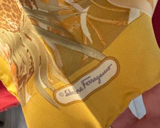 #87 - $75 - Salvatore Ferregamo small silk scarf - The jungle very good condition. 