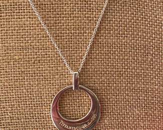 #47 - Tiffany & Co style 925 sterling necklace with sterling chain - Size - Box NOT included. $40 