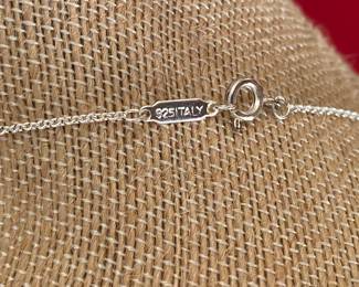 #47 - Tiffany & Co style 925 sterling necklace with sterling chain - Size - Box NOT included. $40 