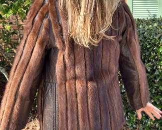 #68 -Leather & Brown Mink Jacket from Godshaw. $240