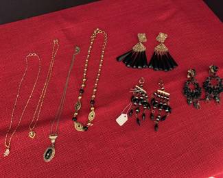 Black and gold vintage costume jewelry from $10 to $30 more not photographed 