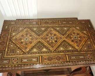 ornate gaming table from Morocco