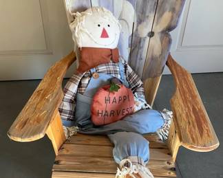 Wooden Chair And Scarecrow 