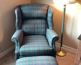 Green LaZBoy Chair With Lamp