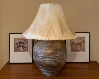 Pottery Lamp And Rays Art